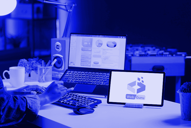 A developer workstation with multiple screens